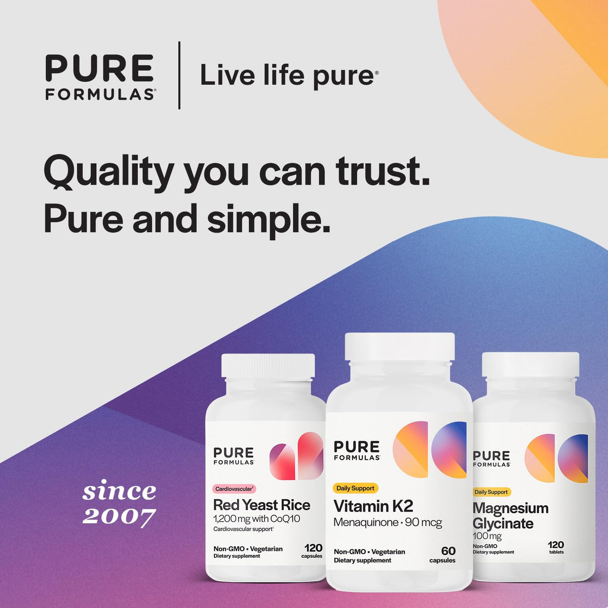 Détails de l'étiquette de Vitamine K2 MK7 PureFormulas