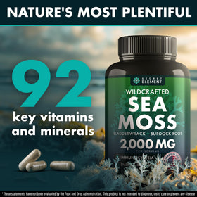 Détails de l'étiquette des capsules de Mousse de Mer Secret Element
