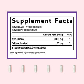 Détails de l'étiquette des capsules Inositol Doctor's Recipes