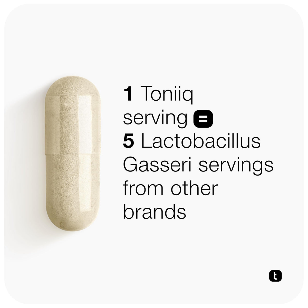 Détails de l'étiquette des capsules Toniiq Lactobacillus Gasseri