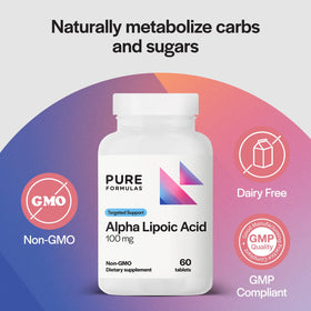 Détails de l'étiquette des comprimés d'acide alpha lipoïque 100 mg
