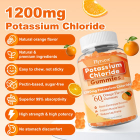 Détails de l'étiquette des gummies de potassium Flyrocer