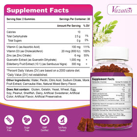 Détails de l'étiquette des Gummies Vazatisi