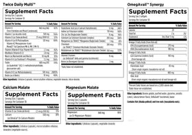 Détails de l'étiquette des paquets de multivitamines Designs for Health