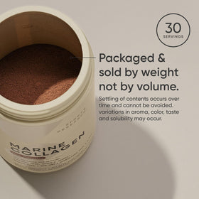Détails de l'étiquette du collagène marin chocolat noir Sports Research