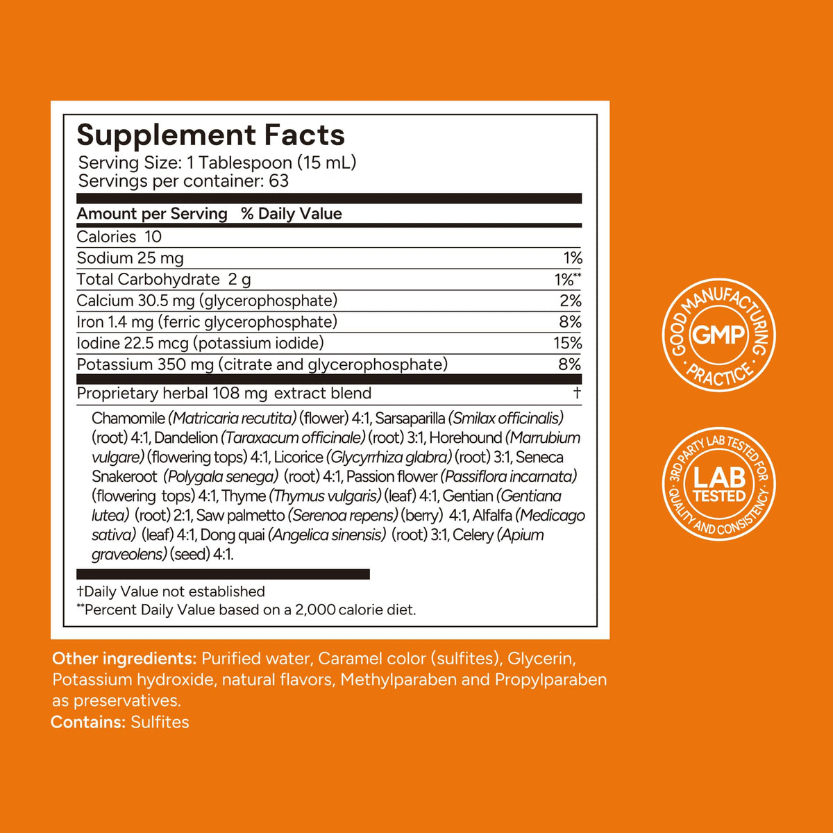 Détails de l'étiquette du complément alimentaire Univera