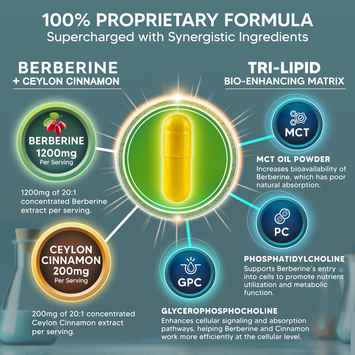 Détails de l'étiquette du complément Berbérine aSquared Nutrition
