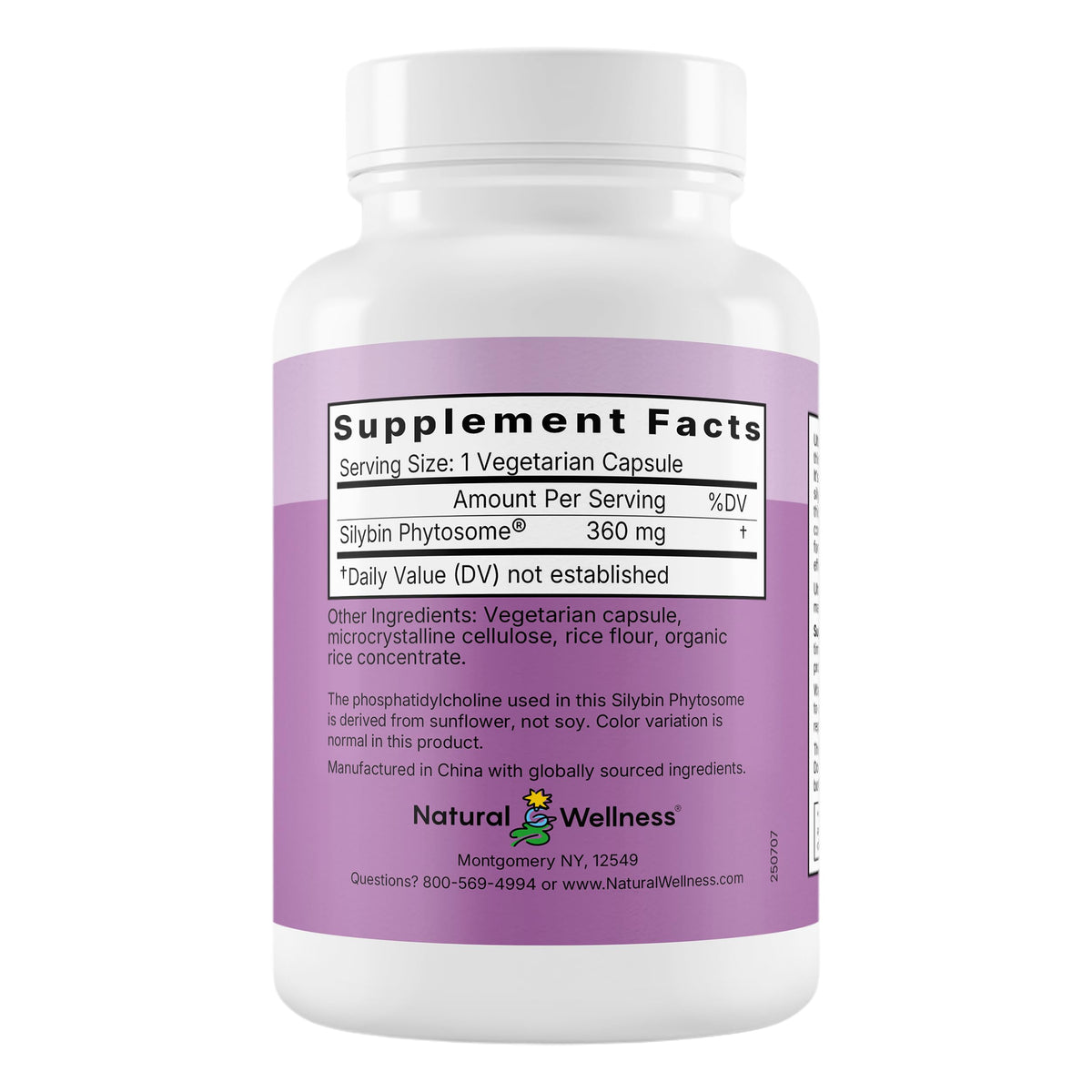 Détails de l'étiquette du complément Chardon-Marie 1080mg