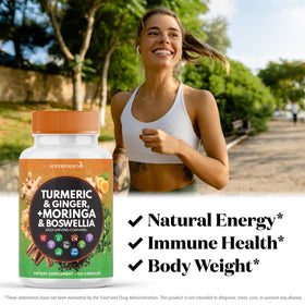 Détails de l'étiquette du complément Curcuma Moringa Superfood MD