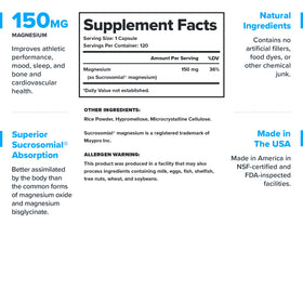 Détails de l'étiquette du complément de magnesium Sucrosomial LEGION