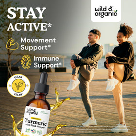 Détails de l'étiquette du complément Wild & Organic Curcuma