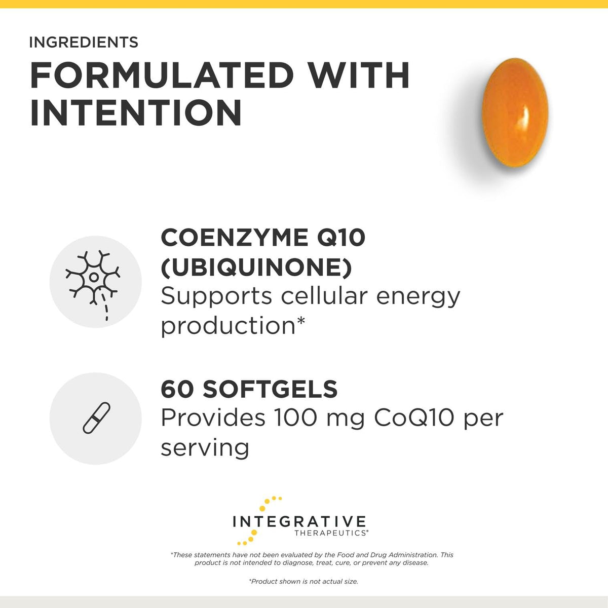 Détails de l'étiquette du CoQ10 100mg