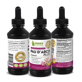 Détails de l'étiquette du flacon d'extrait liquide Pau D'Arco Maxx Herb