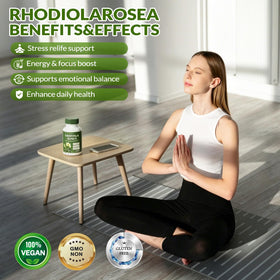 Détails de l'étiquette du flacon de Rhodiola Rosea Aolbtrfb