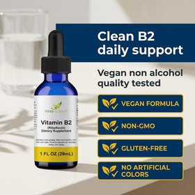 Détails de l'étiquette du flacon Herb-Science B2 Liquide