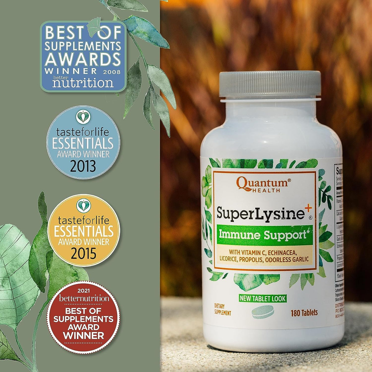 Détails de l'étiquette du flacon Quantum SuperLysine+