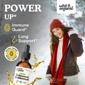 Détails de l'étiquette du flacon Wild & Organic Echinacea Goldenseal