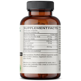 Détails de l'étiquette du Futurebiotics L-Lysine Defense Complex