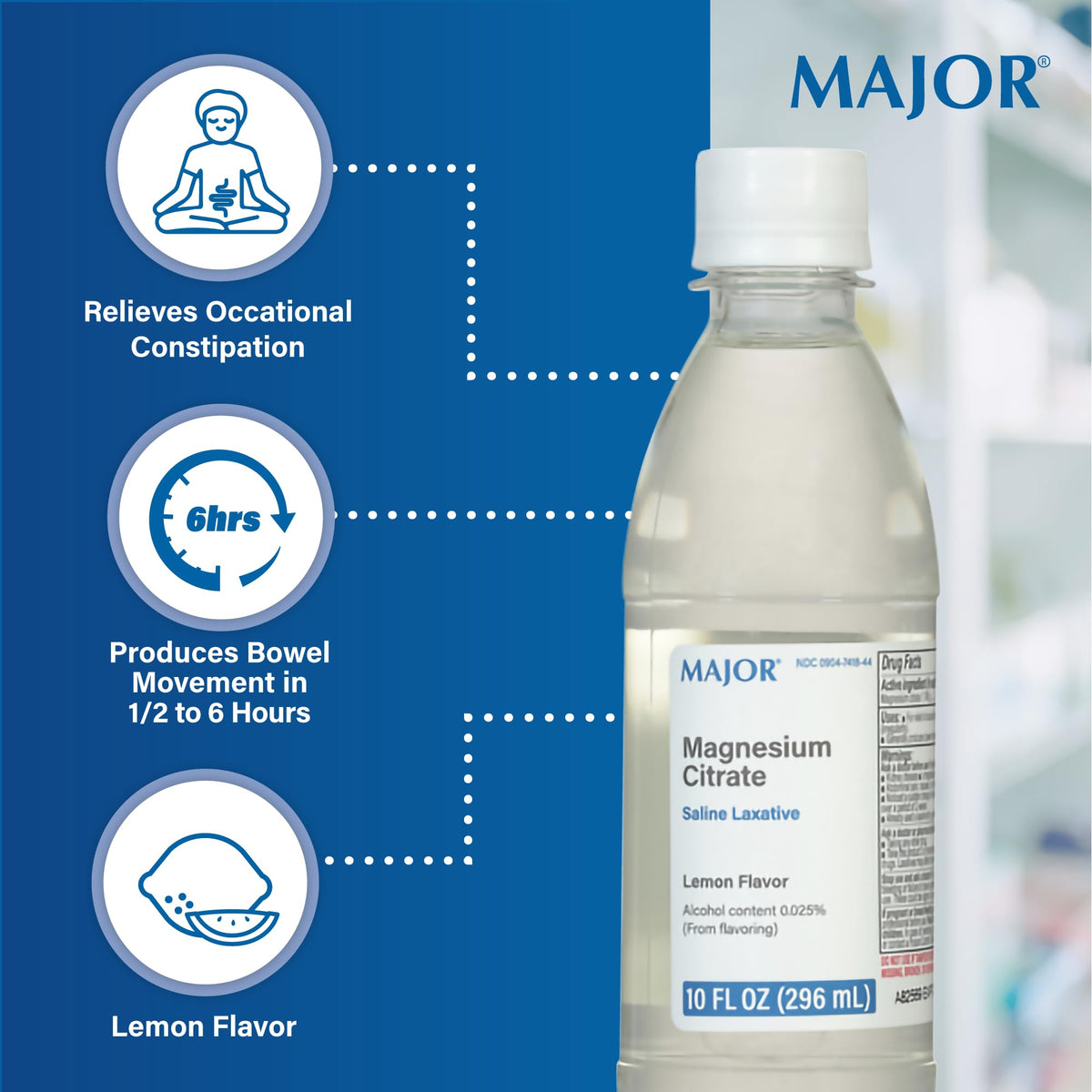 Détails de l'étiquette du Laxatif Salin MAJOR