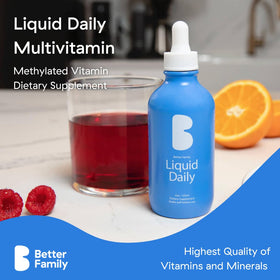 Détails de l'étiquette du multivitamine liquide Better Family