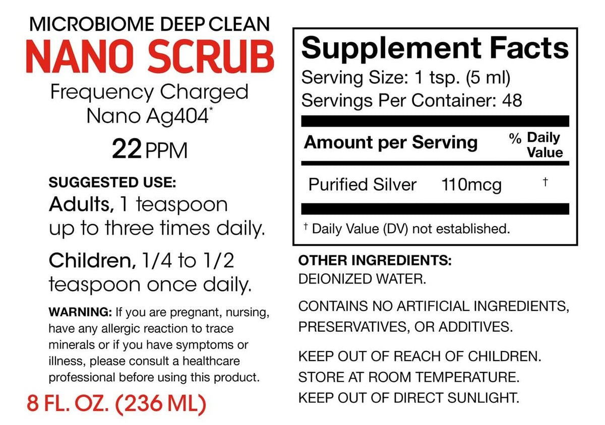 Détails de l'étiquette du Silver Fern Nano Scrub