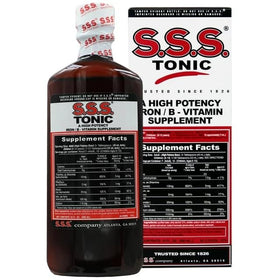 Détails de l'étiquette du SSS Tonic B-Complex 10 fl oz