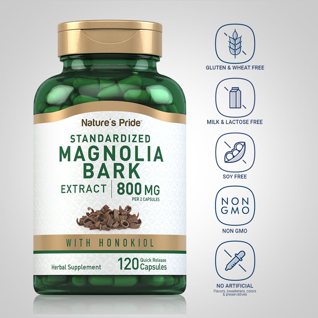 Détails de l'étiquette Piping Rock Extrait d'Écorce de Magnolia 800mg