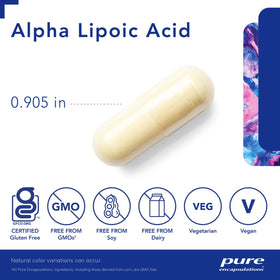 Détails de l'étiquette Pure Encapsulations Acide Alpha Lipoïque