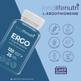 Détails de l'étiquette sur le flacon de L-Ergothioneine