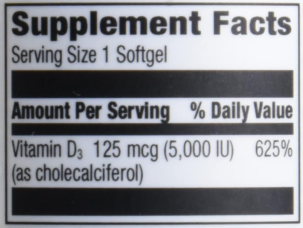 Détails de la boîte d' Elements Vitamine D3 180 gélules molles