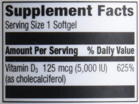 Détails de la boîte d' Elements Vitamine D3 180 gélules molles