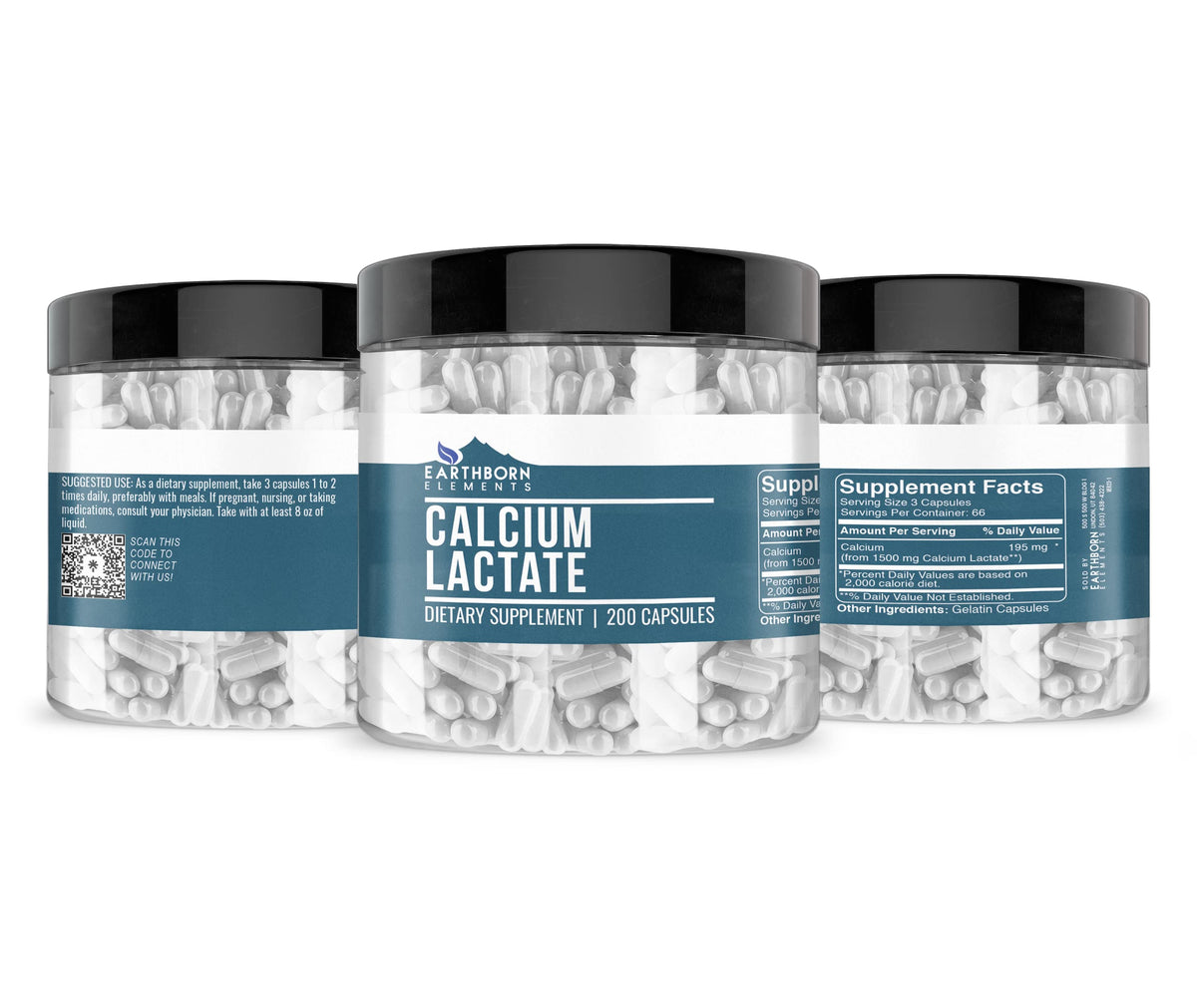 Détails de la boîte de Calcium Lactate Earthborn Elements