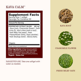 Détails de la boîte de gélules Kava Calm d'Herbs Etc.