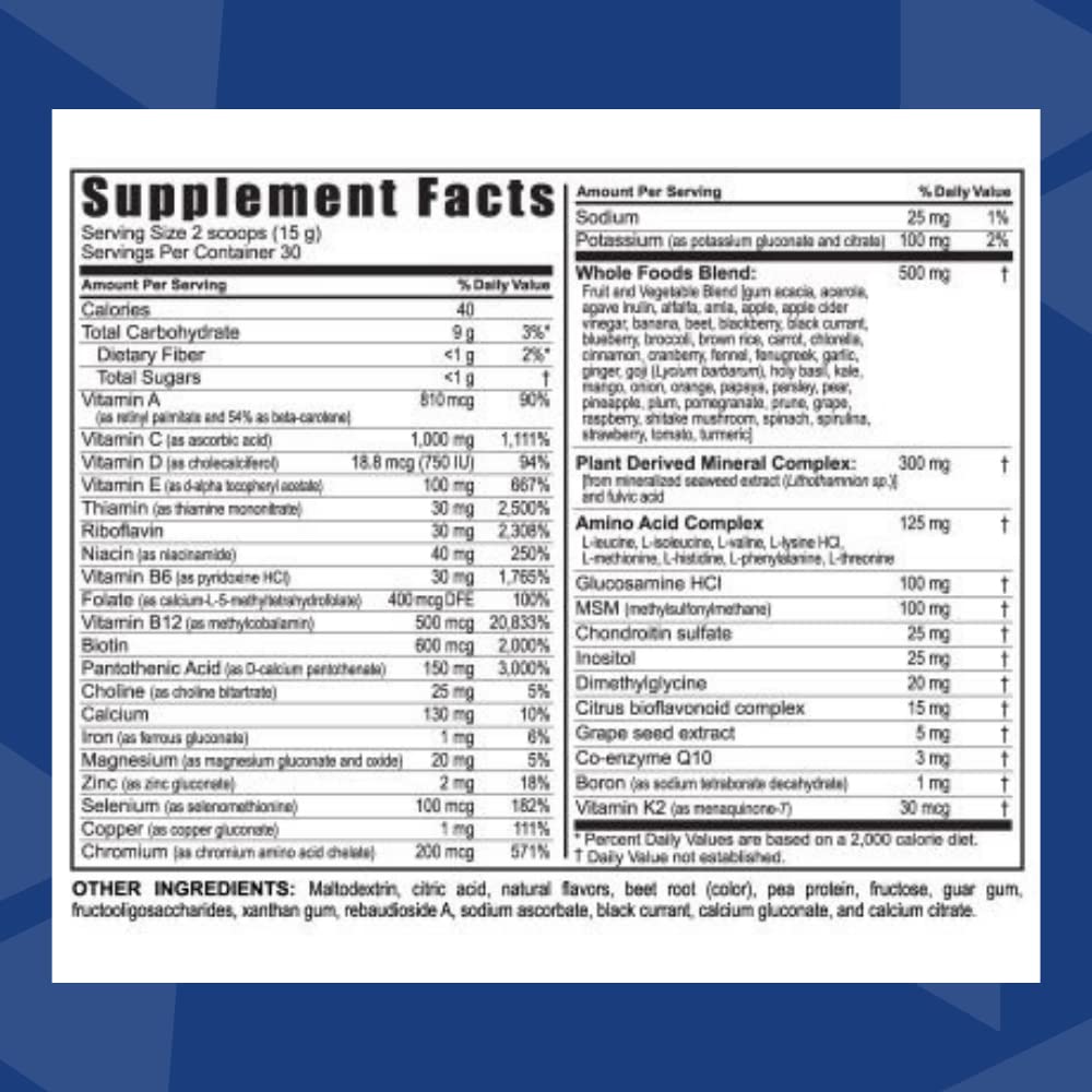 Détails de la boîte de poudre multivitamine Youngevity