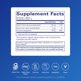 Détails de la boîte de Pure Encapsulations OptiFerin-C