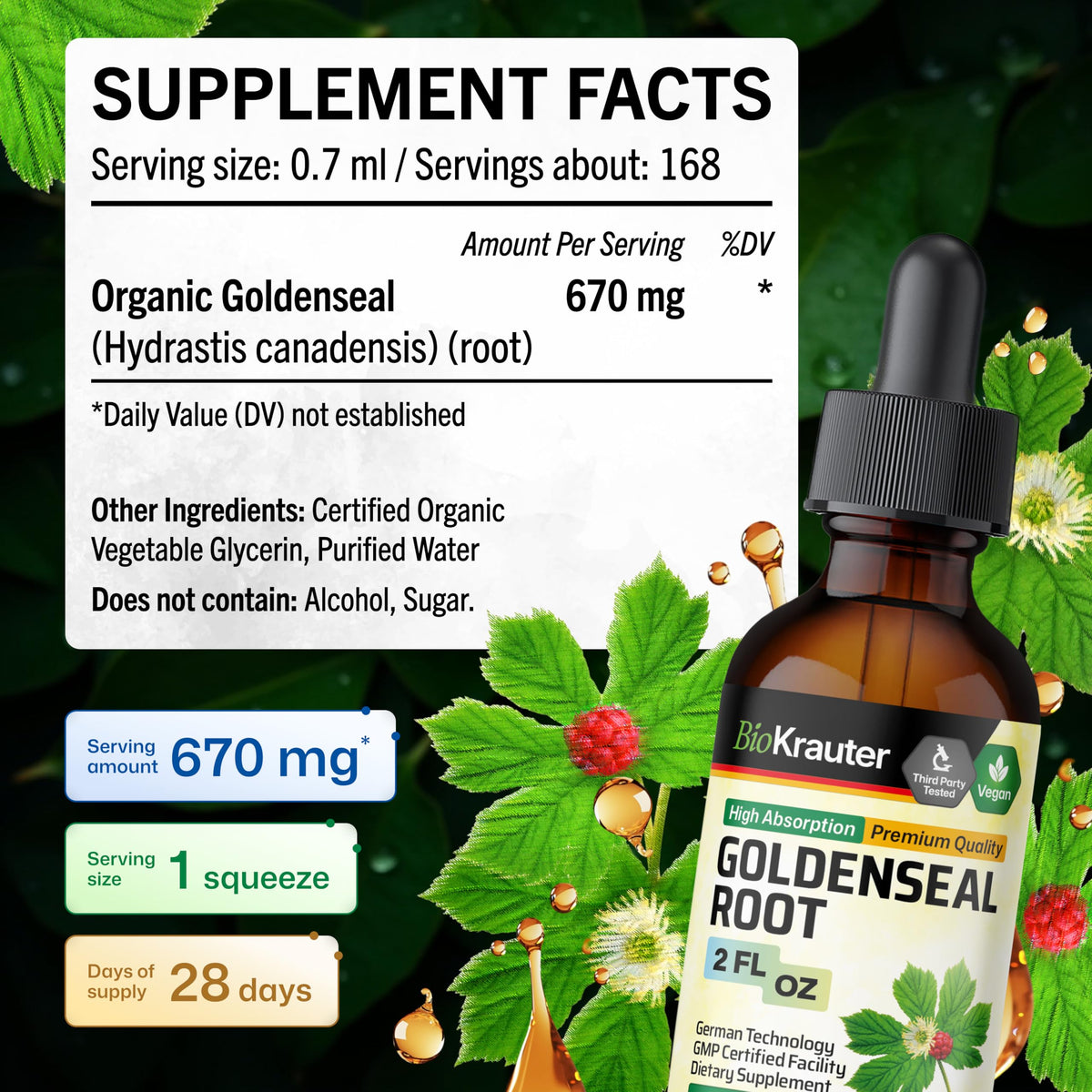 Détails de la bouteille de BIO KRAUTER Goldenseal