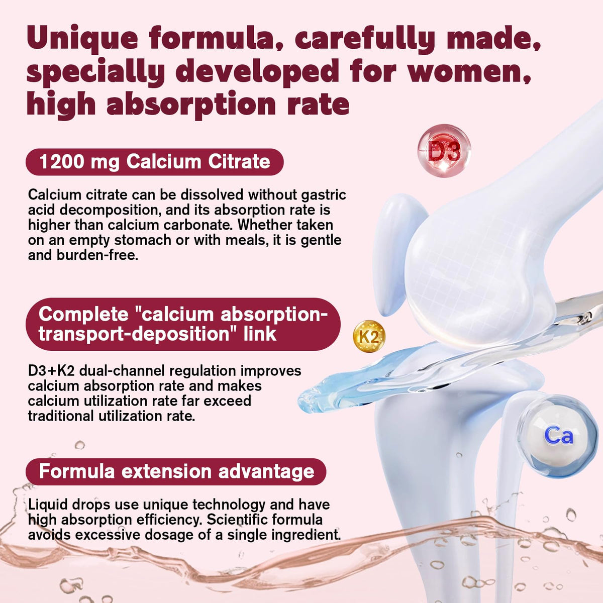 Détails de la bouteille de Calcium Citrate JIANKYTZ 1200mg