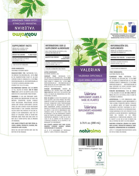Détails de la bouteille de teinture de valériane Naturalma