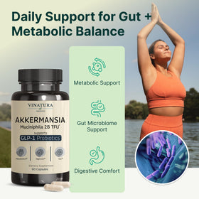 Détails de la bouteille de VINATURA Akkermansia Probiotic