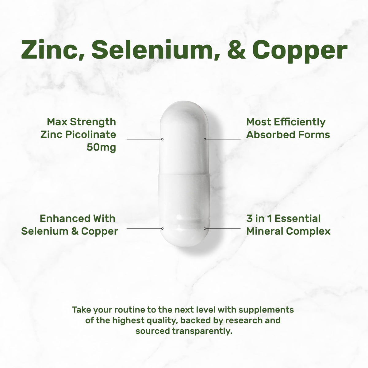 Détails de la bouteille de Zinc Picolinate 50mg avec étiquette