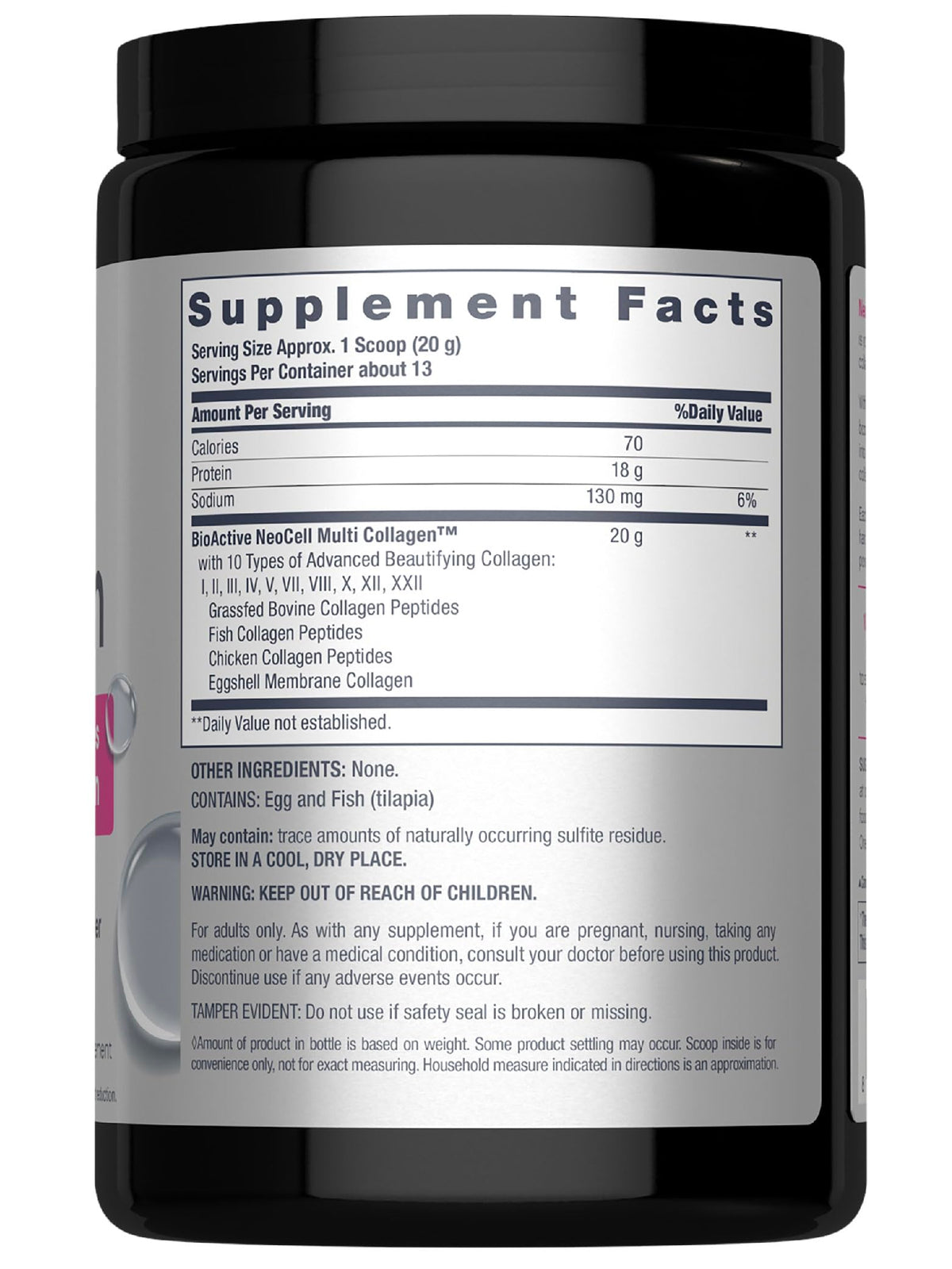 Détails de la canette de collagène NeoCell Super Multi Collagen 340g