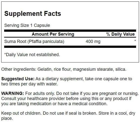 Détails de la capsule de Suma Root de Swanson