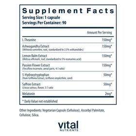 Détails de la capsule de Vital Nutrients Complément Alimentaire Sommeil