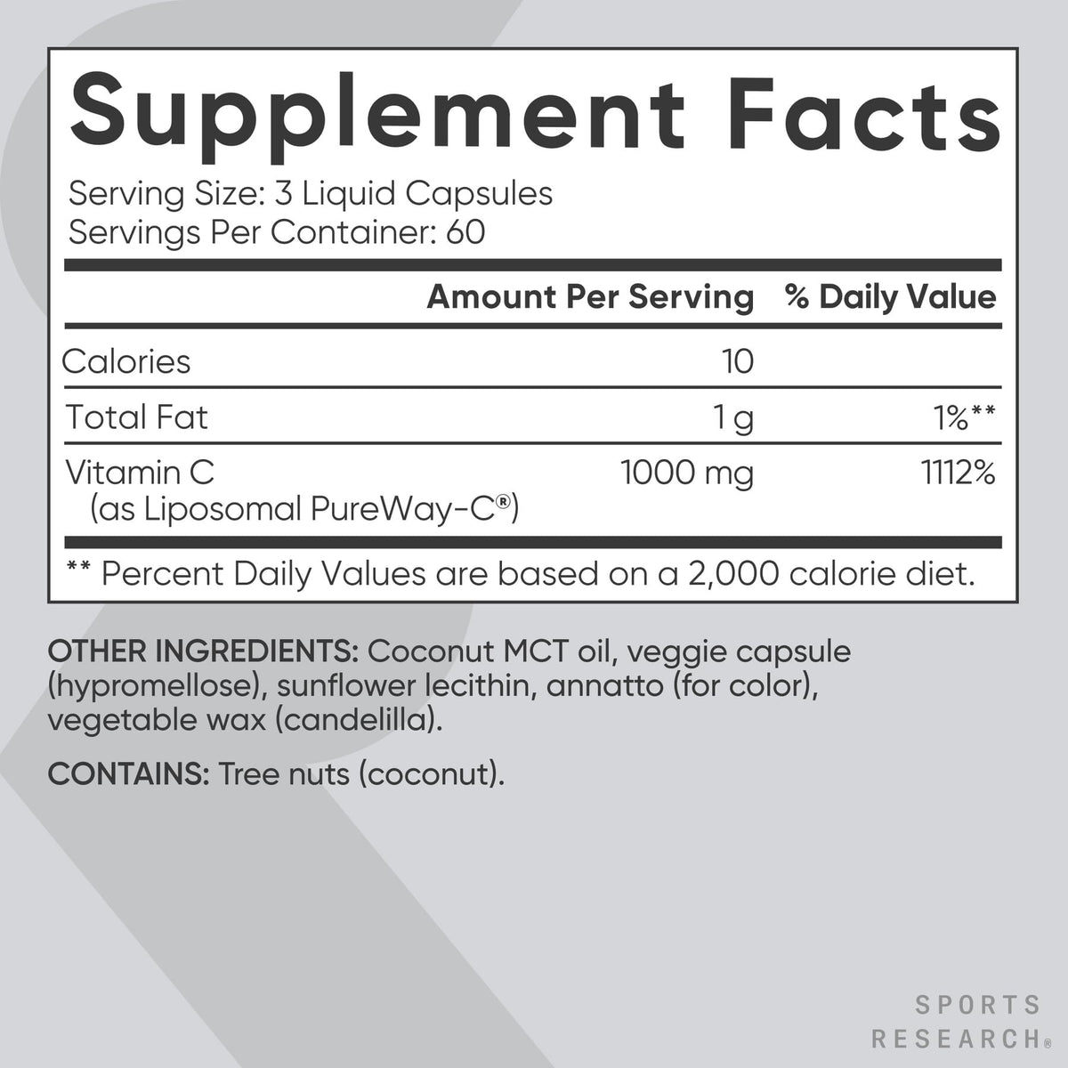 Détails de la capsule de Vitamine C Liposomale
