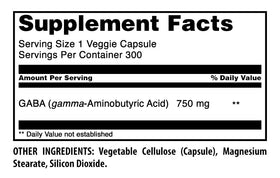 Détails de la capsule végétale GABA 750 mg d'Amazing Nutrition