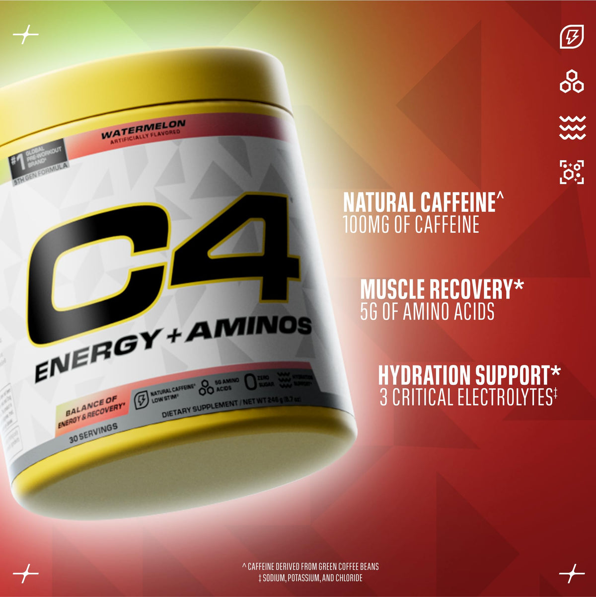 Détails de la composition C4 Energy + Aminos Poudre 335g