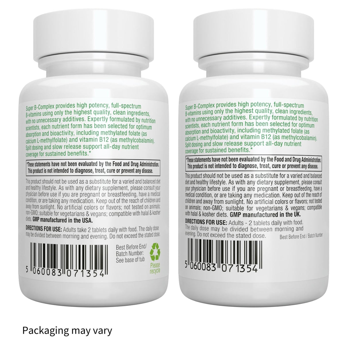 Détails de la composition d'Igennus Super B-Complex 30g