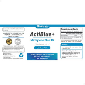 Détails de la composition de Biovitalis Solutions Actiblue+ Methylene Blue 1%