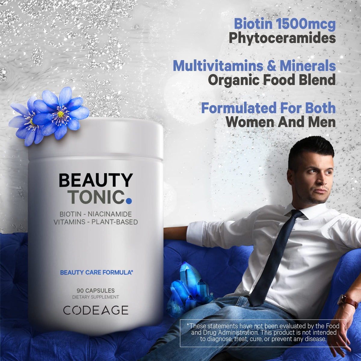 Détails de la composition de Codeage Biotine 1500 mcg