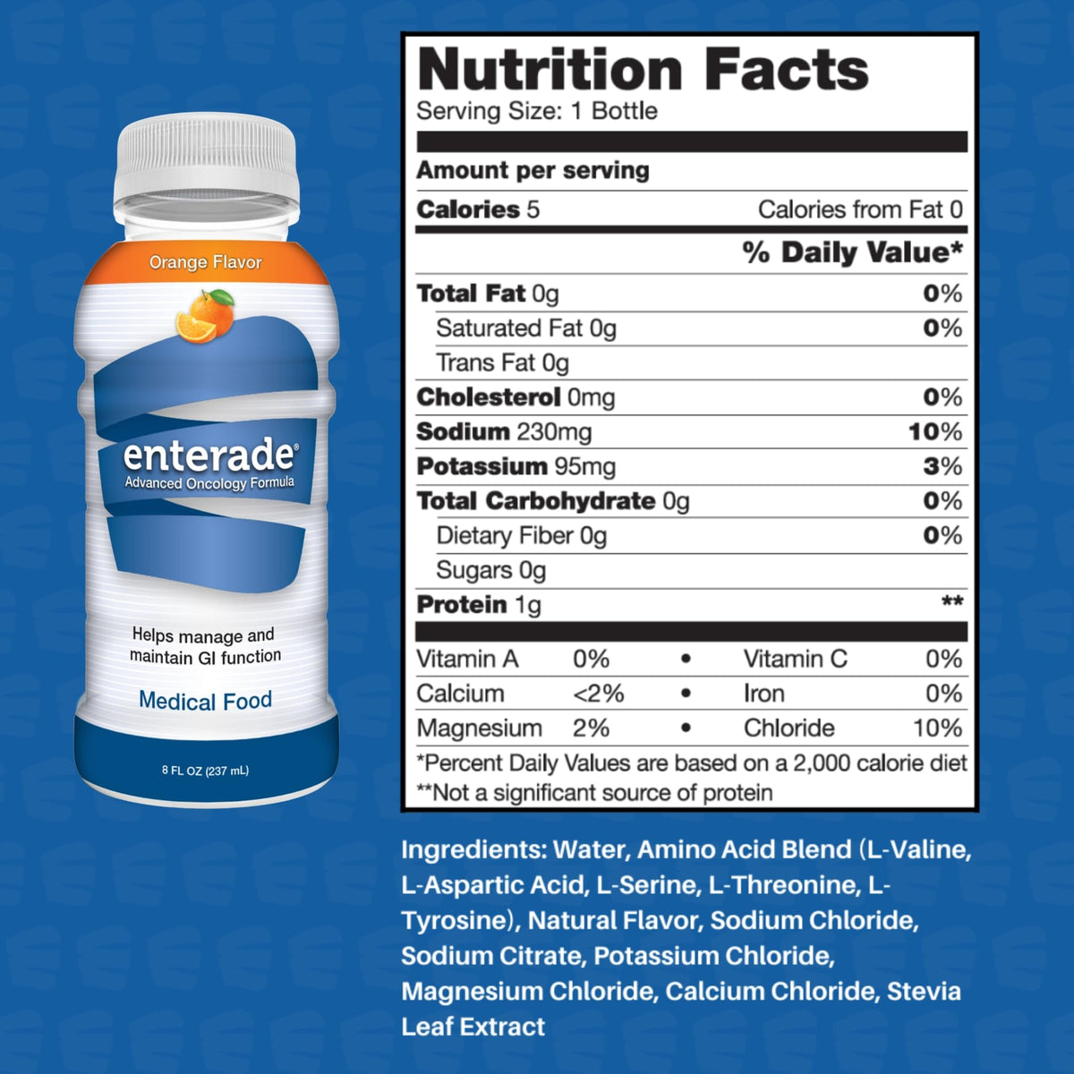 Détails de la composition de enterade Advanced Oncology 8 oz